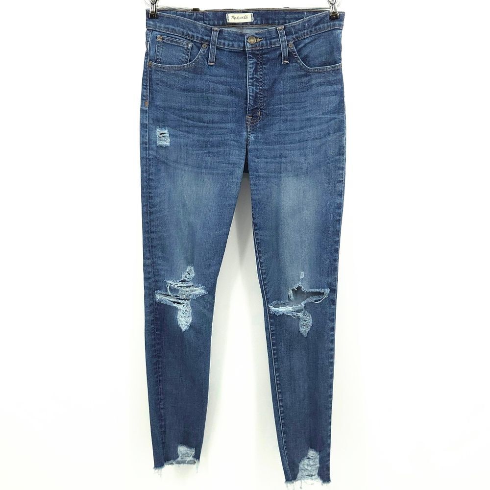 Madewell 9" High-Rise Skinny Jeans Womens Size 31 Deconstructed Edition Grunge